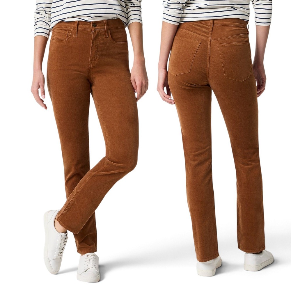 J.Crew Corduroy Essential Straight Pants Womens 27 Brandy Dark Academia NEW